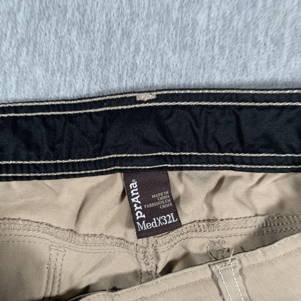 Prana Stretch Zion Pants Mens Medium 32L Khaki Hiking Cargo Outdoor Nylon - Picture 6 of 14